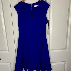 Calvin Klein A-Line V Neck Sleeveless Dress NWT